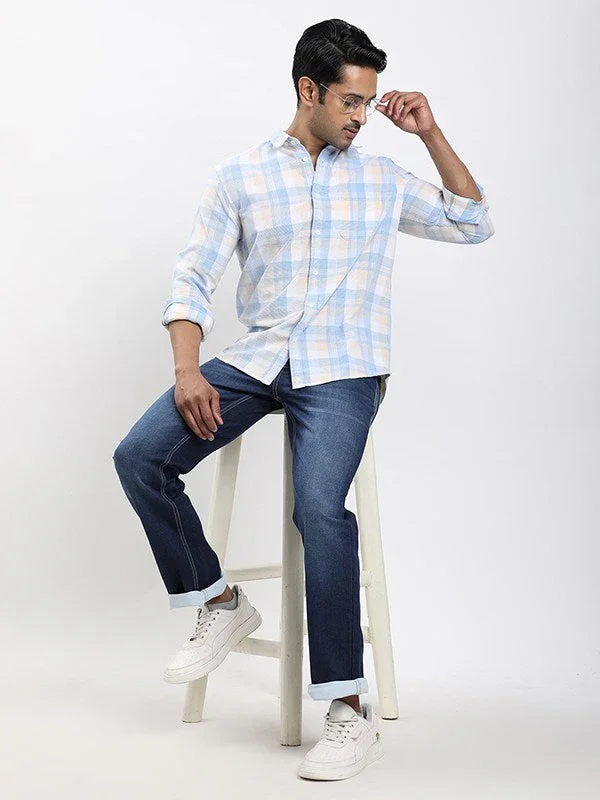 Men's Check Full Sleeves Cotton Corduroy Shirt - Image 5