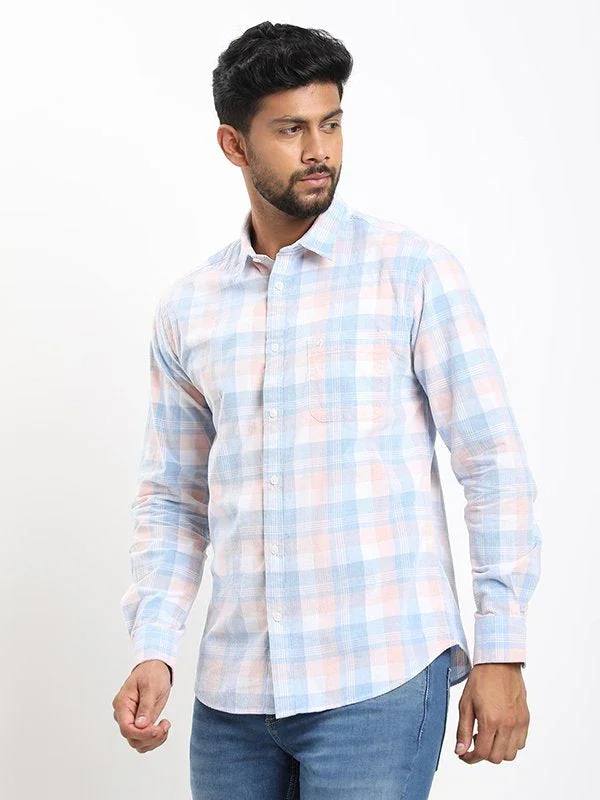 Men's Check Full Sleeves Cotton Corduroy Shirt - Image 7