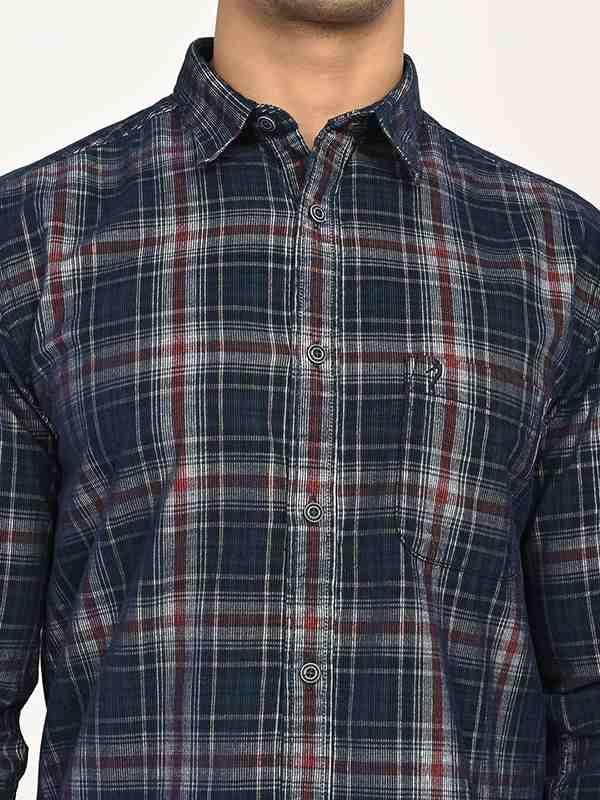 Men's Check Full Sleeves Cotton Shirt - Image 3