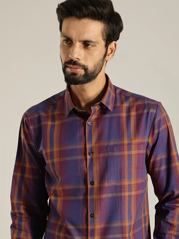 Men's Check Full Sleeves Cotton Shirt - Image 2