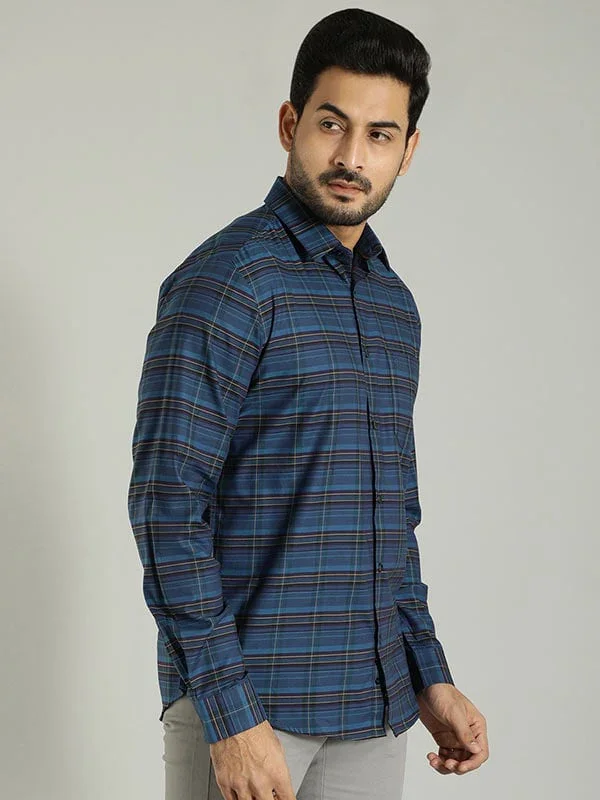 Men's Check Full Sleeves Cotton Shirt - Image 3