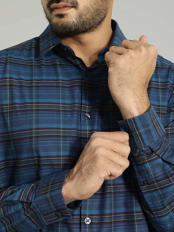 Men's Check Full Sleeves Cotton Shirt - Image 4