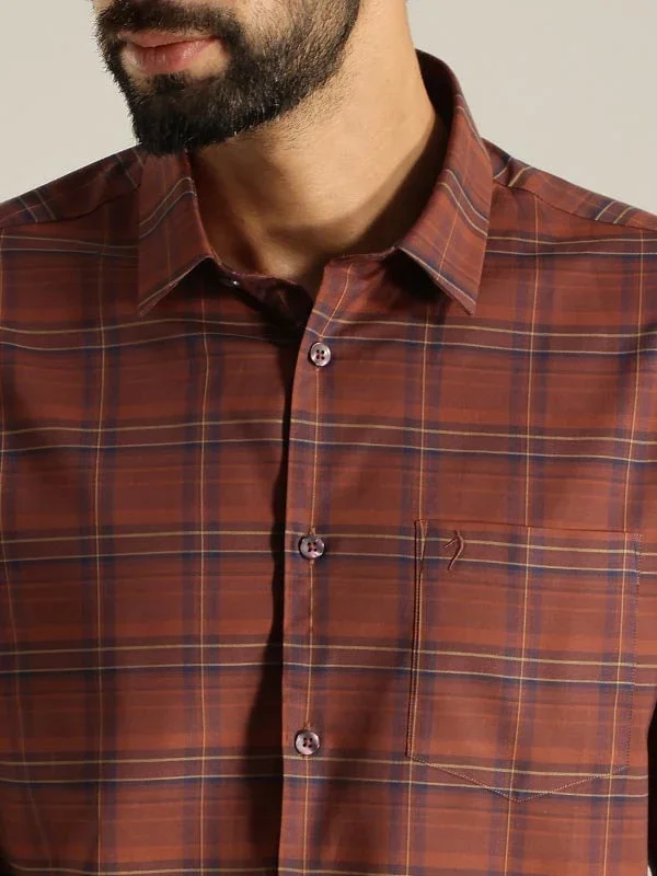 Men's Check Full Sleeves Cotton Shirt - Image 7