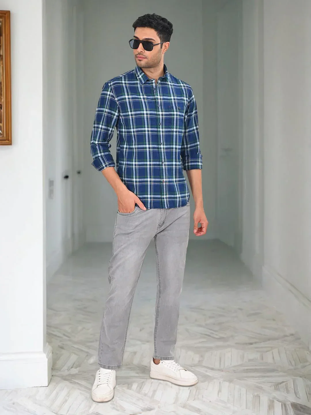 Men's Check Full Sleeves Cotton Shirt - Image 5