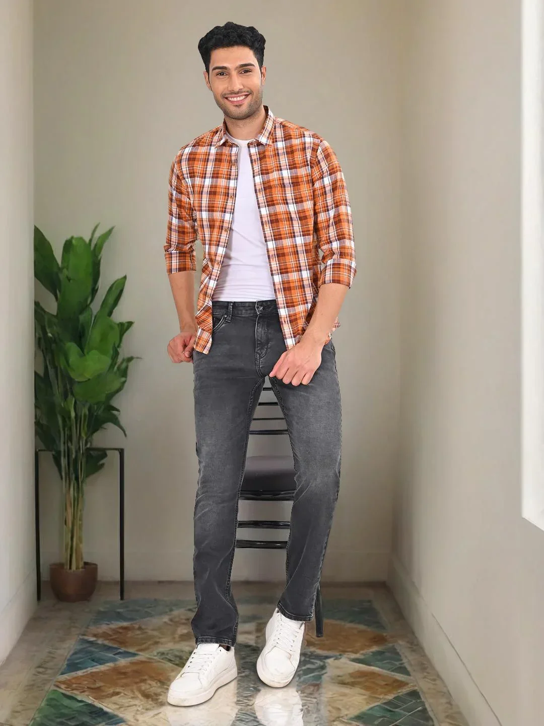 Men's Check Full Sleeves Cotton Shirt