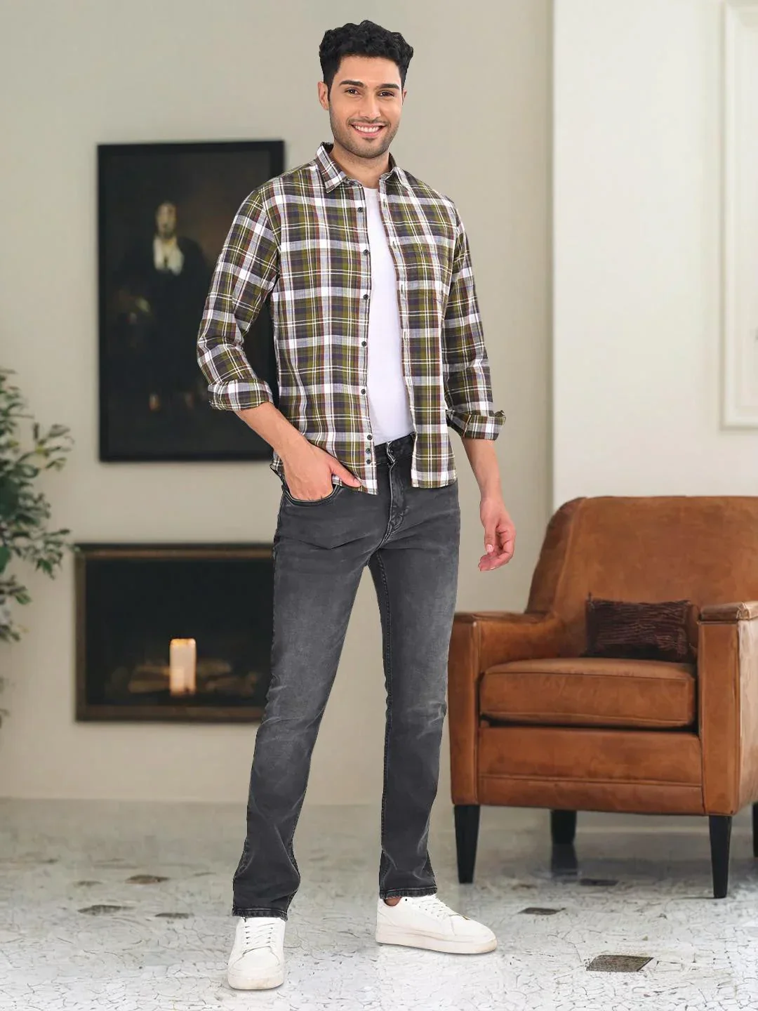 Men's Check Full Sleeves Cotton Shirt - Image 5