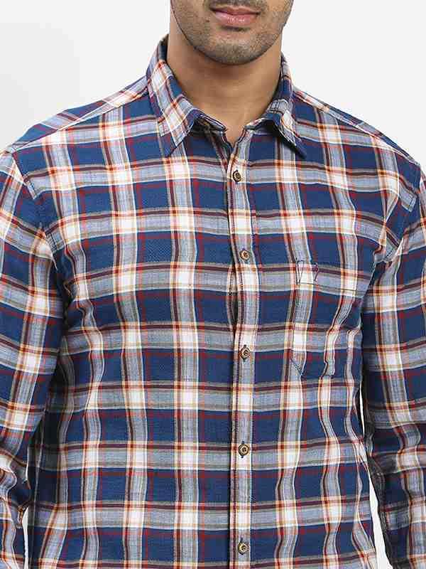 Men's Check Full Sleeves Cotton Shirt - Image 3