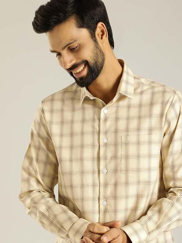 Men's Check Full Sleeves Cotton Shirt