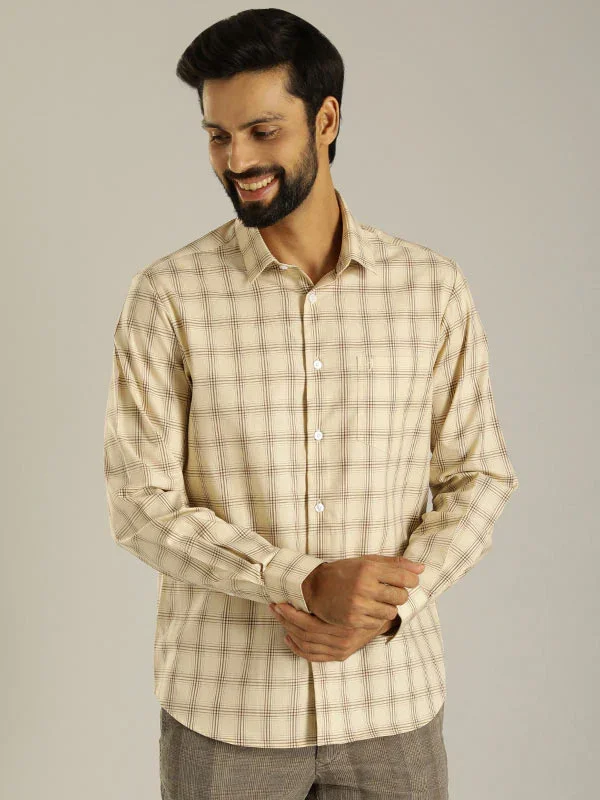 Men's Check Full Sleeves Cotton Shirt - Image 3
