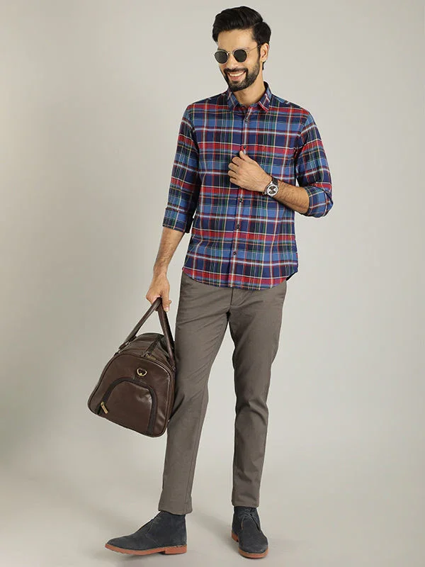 Men's Check Full Sleeves Cotton Shirt - Image 4