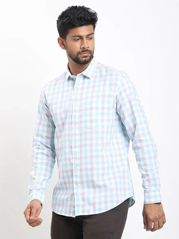 Men's Check Full Sleeves Cotton Shirt - Image 2