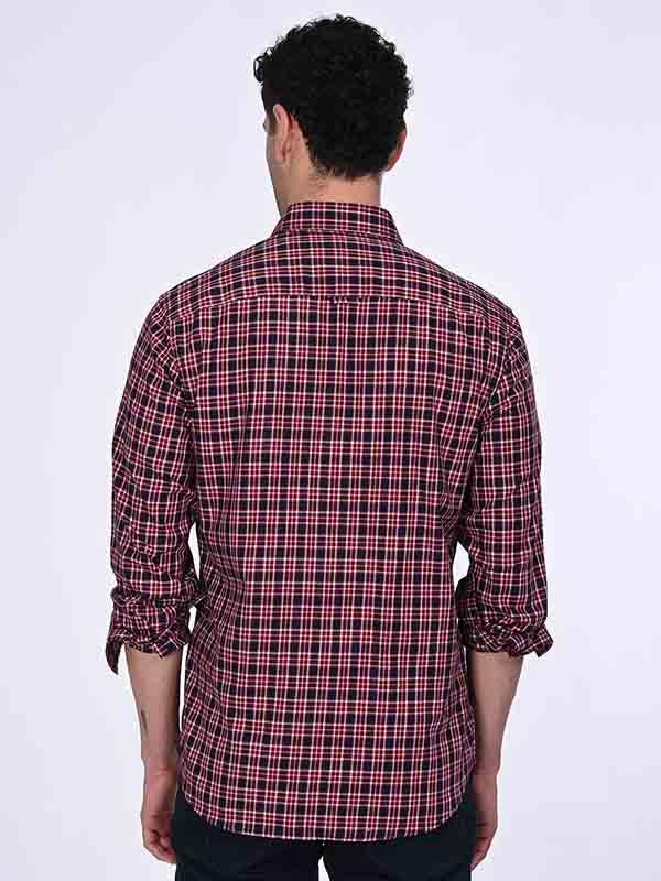 Men's Check Full Sleeves Cotton Stretch Shirt - Image 3