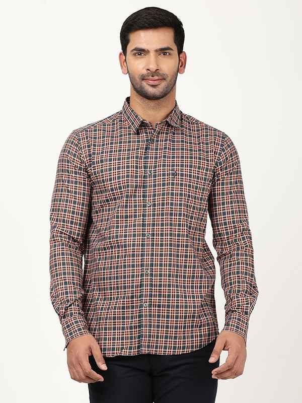 Men's Check Full Sleeves Cotton Stretch Shirt - Image 4