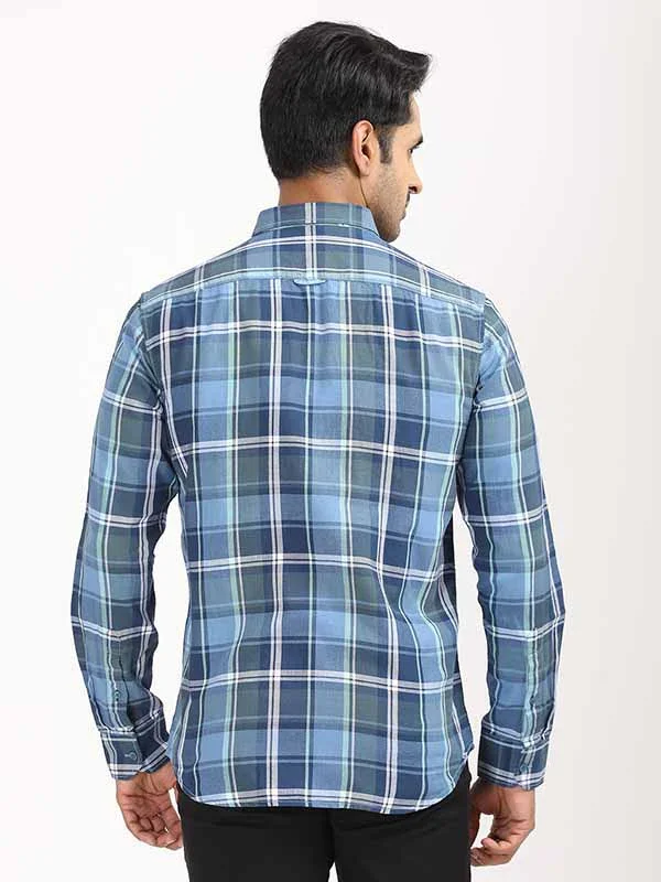 Men's Check Full Sleeves Cotton Stretch Shirt - Image 4