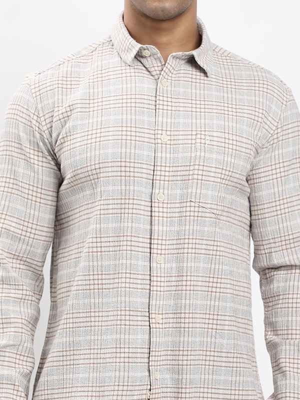 Men's Check Full Sleeves Cotton Stretch Shirt - Image 3