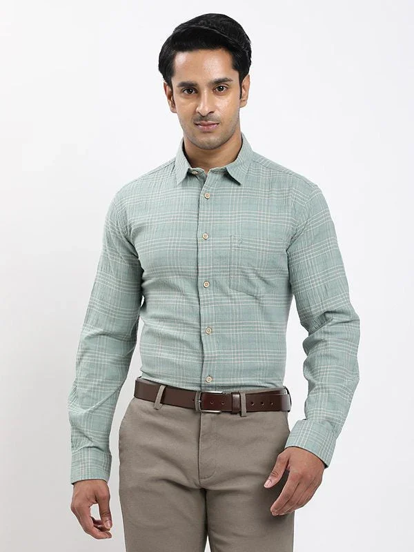 Men's Check Full Sleeves Cotton Stretch Shirt - Image 6