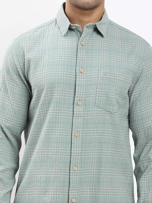 Men's Check Full Sleeves Cotton Stretch Shirt - Image 8