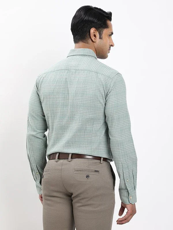 Men's Check Full Sleeves Cotton Stretch Shirt - Image 9