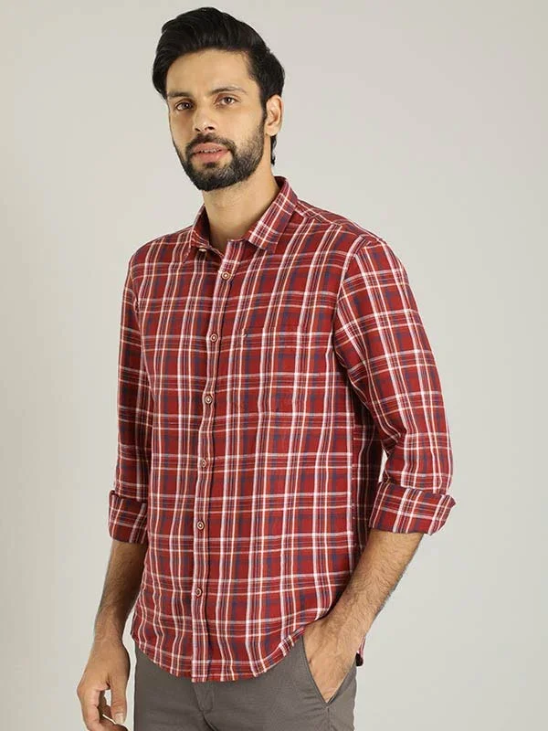 Men's Check Full Sleeves Linen Blend Shirt - Image 3