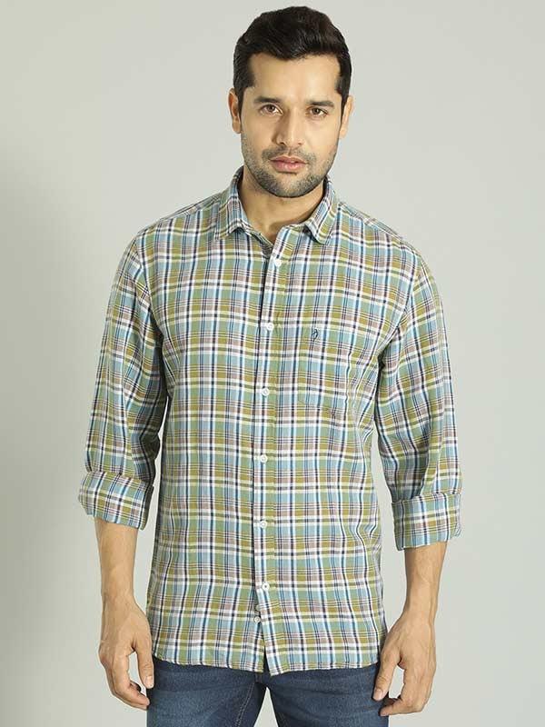 Men's Check Full Sleeves Linen Blend Shirt - Image 5