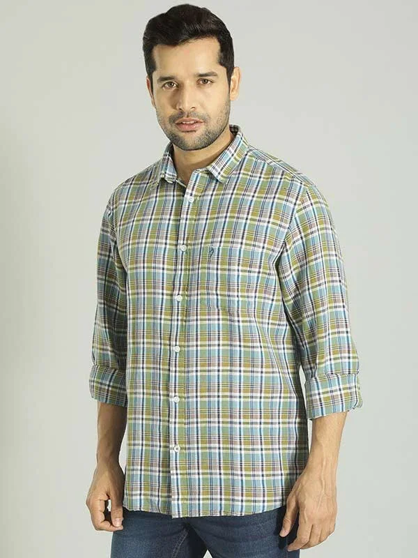 Men's Check Full Sleeves Linen Blend Shirt - Image 7