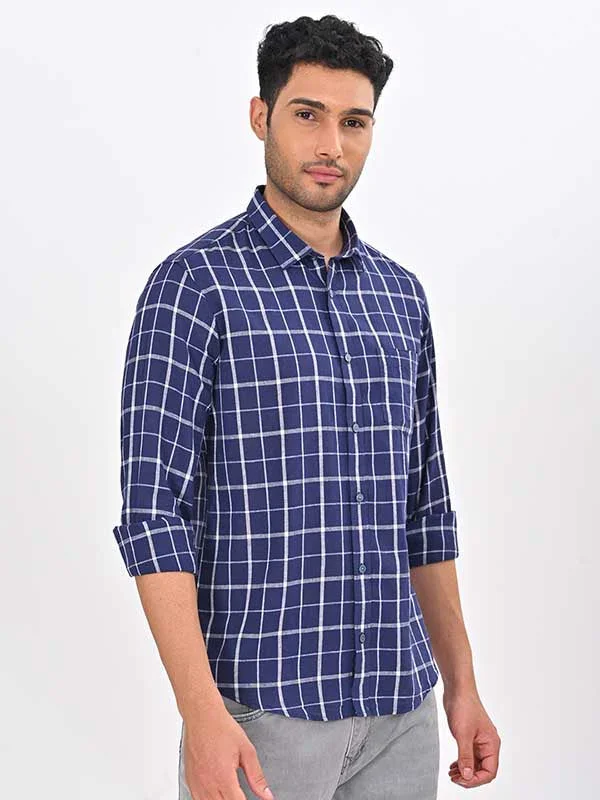 Men's Check Full Sleeves Linen Blend Shirt - Image 4