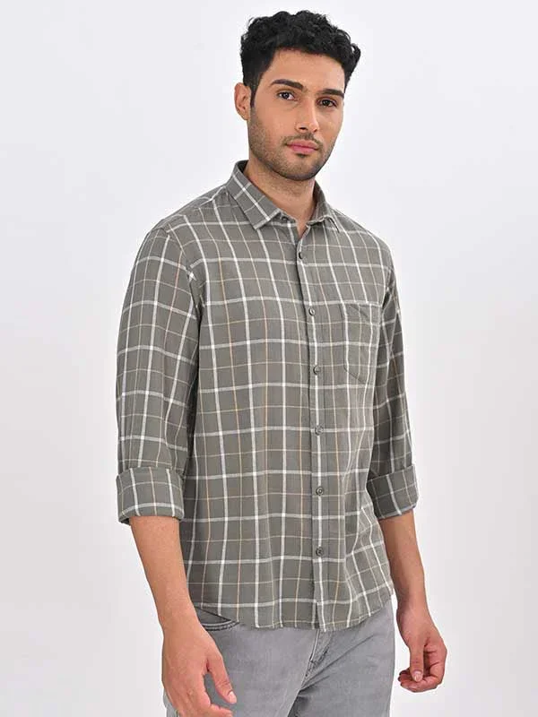Men's Check Full Sleeves Linen Blend Shirt - Image 8