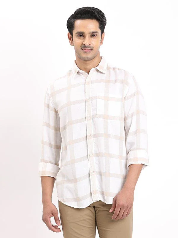 Men's Check Full Sleeves Linen Blend Shirt