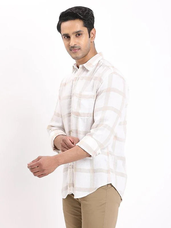 Men's Check Full Sleeves Linen Blend Shirt - Image 2
