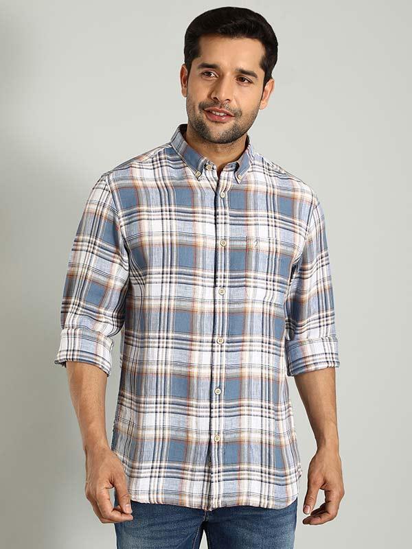Men's Check Full Sleeves Linen Shirt - Image 5