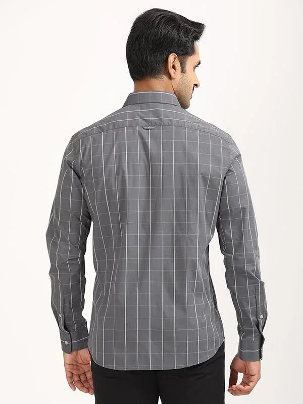 Men's Check Full Sleeves Polyester Blend Shirt - Image 4