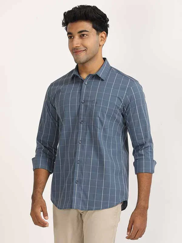 Men's Check Full Sleeves Polyester Blend Shirt - Image 5