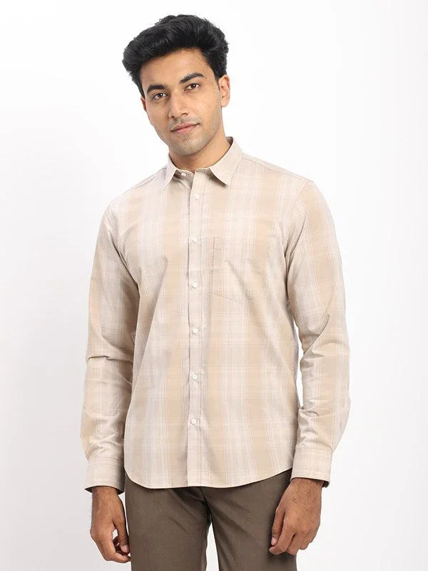 Men's Check Full Sleeves Polyester Blend Shirt