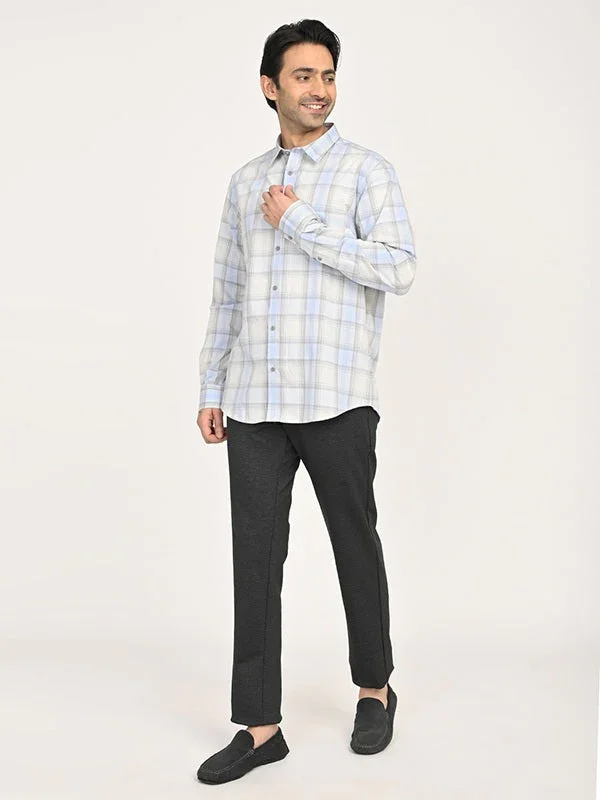 Men's Check Full Sleeves Polyester Blend Shirt - Image 10