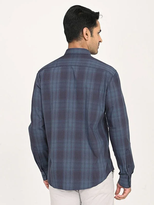 Men's Check Full Sleeves Polyester Blend Shirt - Image 4