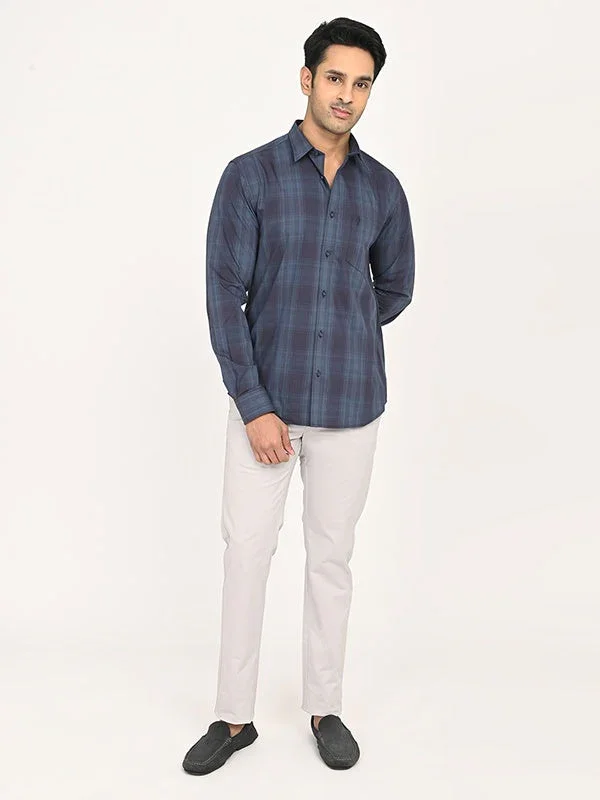 Men's Check Full Sleeves Polyester Blend Shirt - Image 5