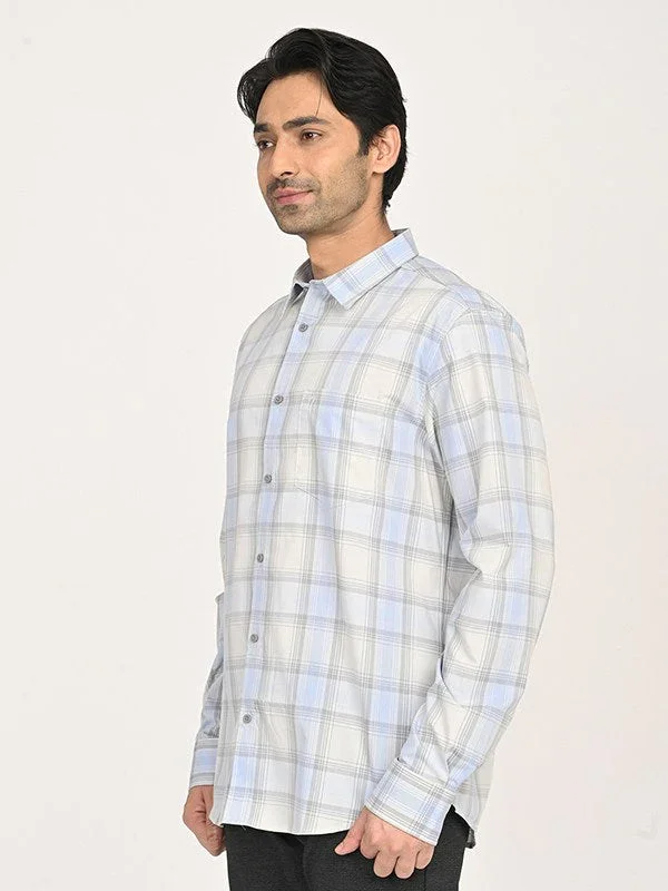 Men's Check Full Sleeves Polyester Blend Shirt - Image 7