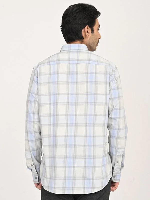 Men's Check Full Sleeves Polyester Blend Shirt - Image 9