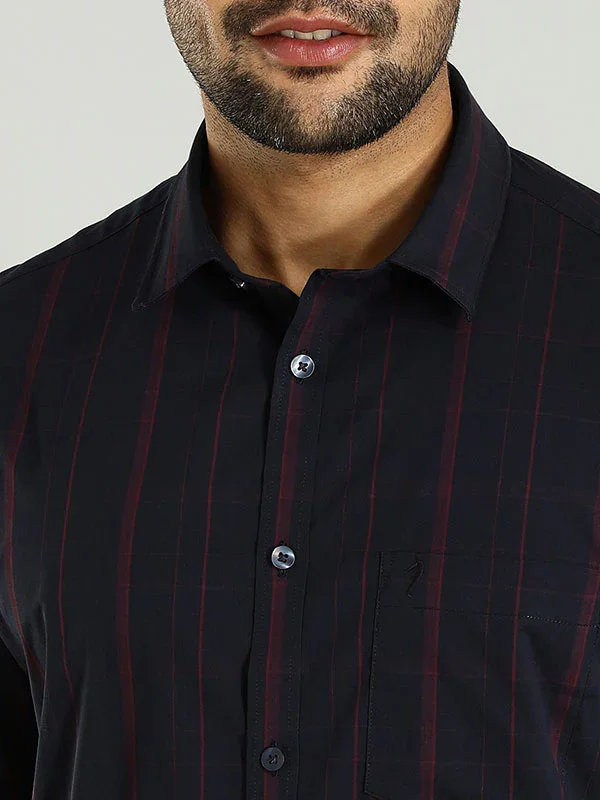 Men's Check Half Sleeves Cotton Blend Shirt - Image 8