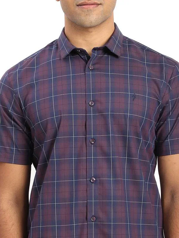 Men's Check Half Sleeves Cotton Blend Shirt - Image 3
