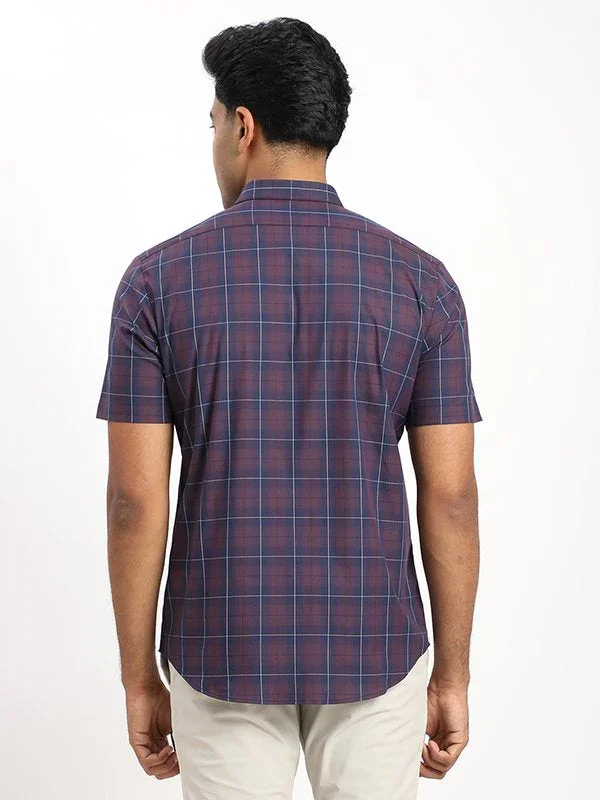 Men's Check Half Sleeves Cotton Blend Shirt - Image 4