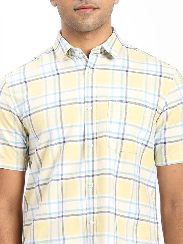 Men's Check Half Sleeves Cotton Blend Shirt - Image 3