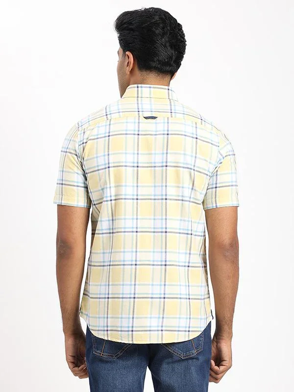 Men's Check Half Sleeves Cotton Blend Shirt - Image 4