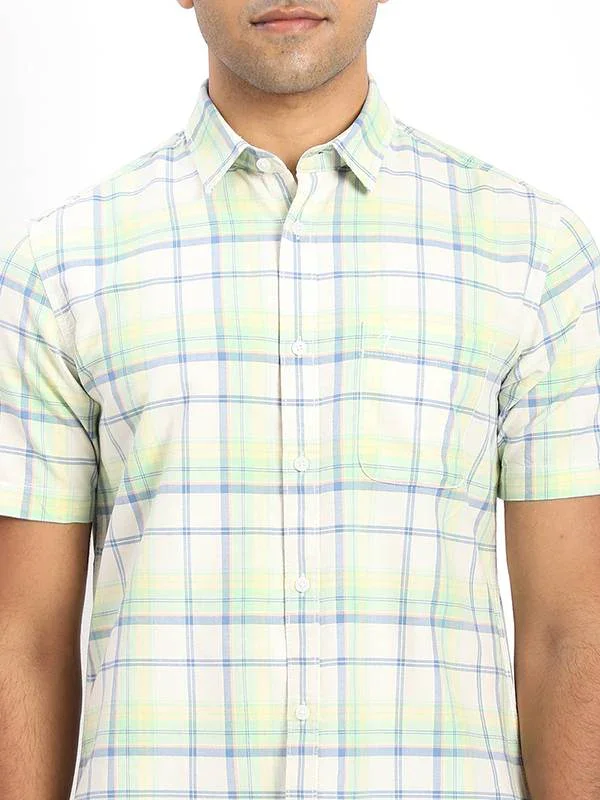 Men's Check Half Sleeves Cotton Blend Shirt - Image 8