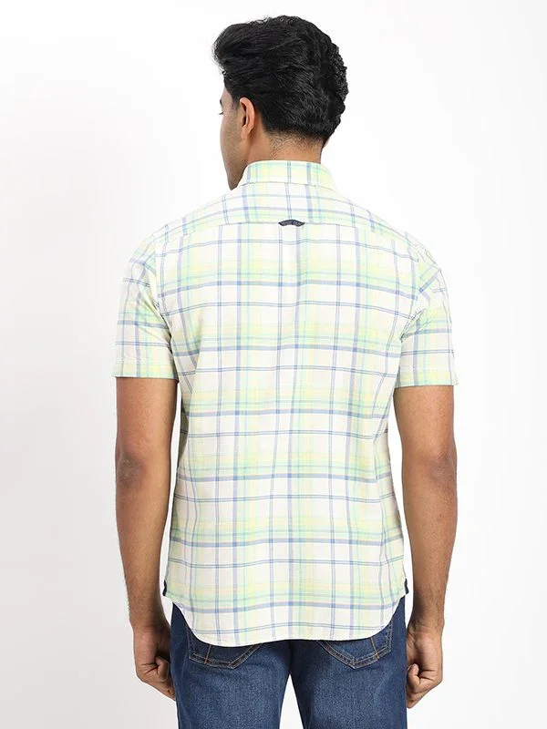 Men's Check Half Sleeves Cotton Blend Shirt - Image 9