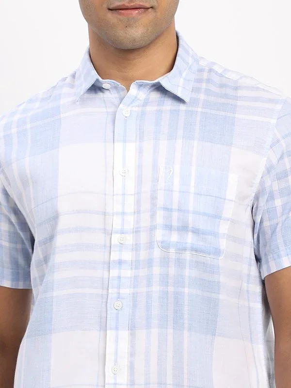 Men's Check Half Sleeves Cotton Blend Shirt - Image 8