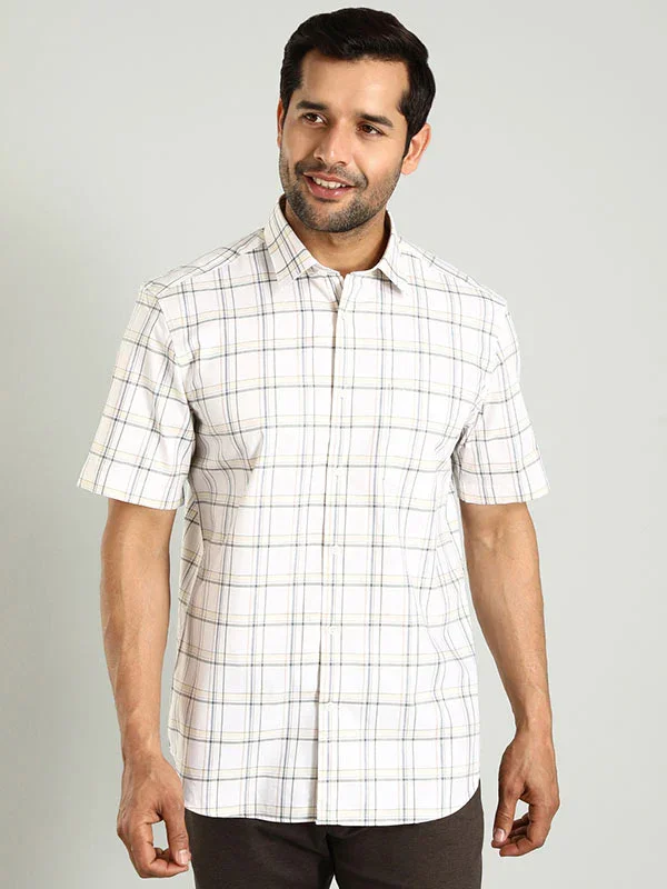 Men's Check Half Sleeves Cotton Shirt