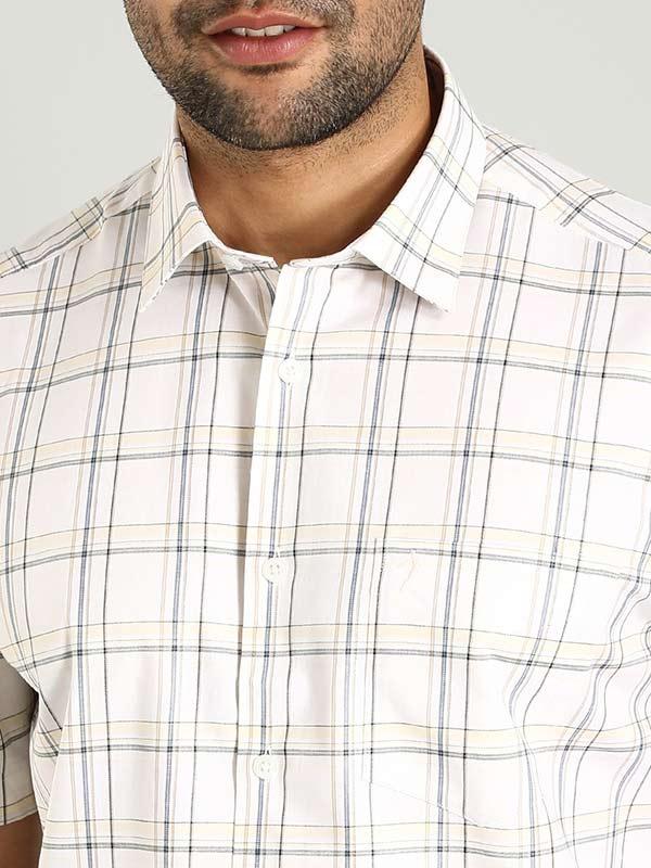 Men's Check Half Sleeves Cotton Shirt - Image 4