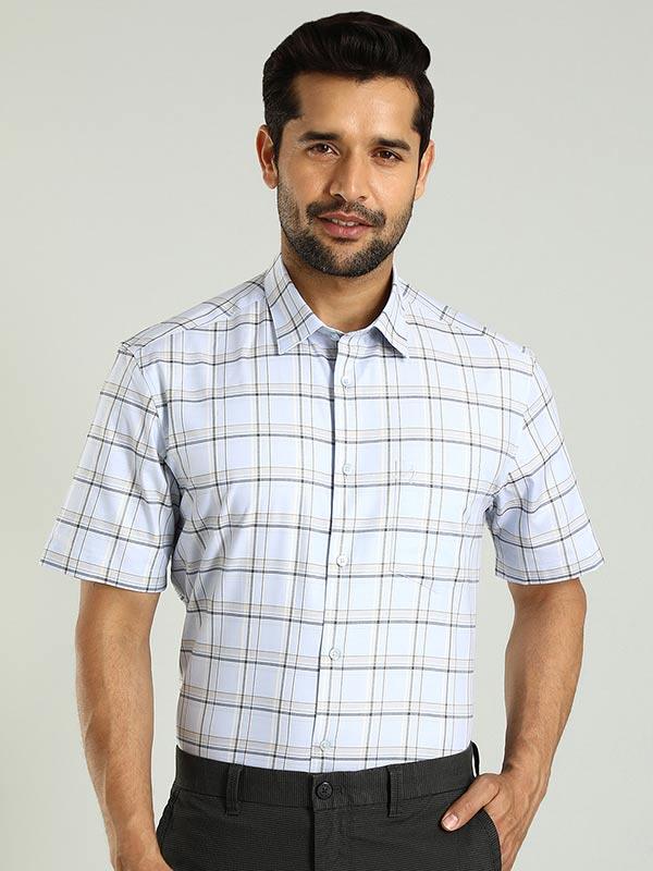 Men's Check Half Sleeves Cotton Shirt - Image 5