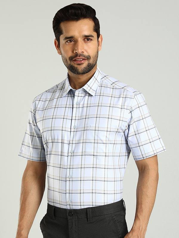 Men's Check Half Sleeves Cotton Shirt - Image 7